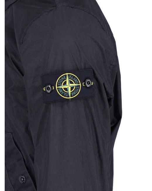Stone Island Blue Jacket "4100111 Crinkle Reps Ny" for men