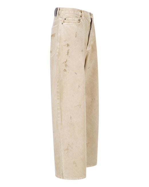 Balenciaga Natural Wide Destroyed Jeans for men