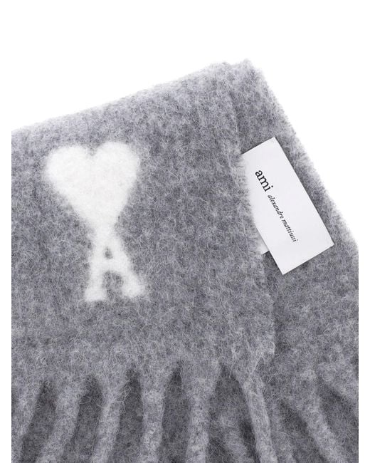 AMI Gray Scarf De Cœur"
