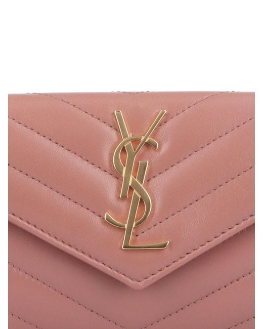 Saint Laurent Pink "Cassandre" Wallet