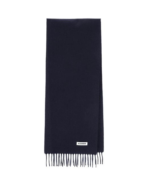 Jil Sander Blue 100% Virgin Wool Scarf