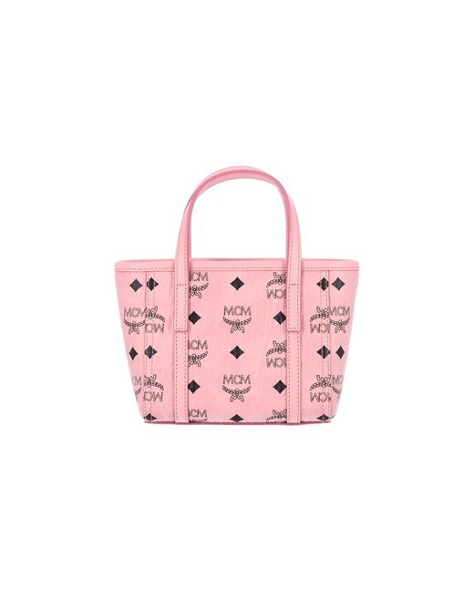MCM Pink Monogram Mini Tote Bag