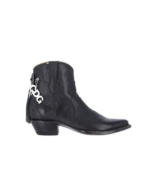Comme des Garçons Black Pointed Toe Leather Boots
