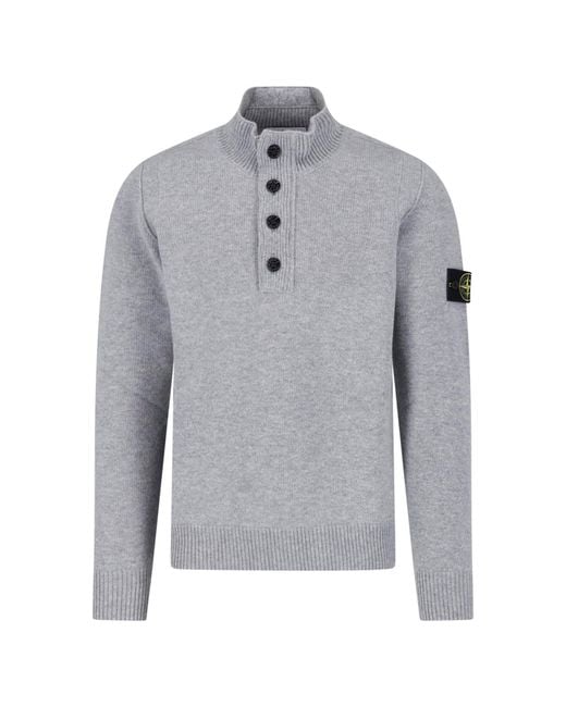 Stone Island Gray Cardigan Buttons "5100040" for men