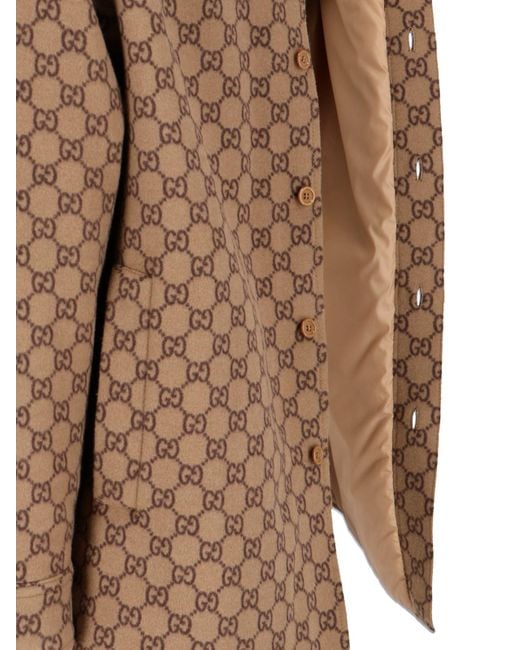 Gucci Brown Gg Padded Shirt Jacket for men