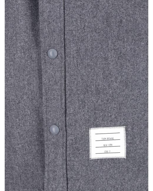 Thom Browne Gray Shirt "4-Bar" for men