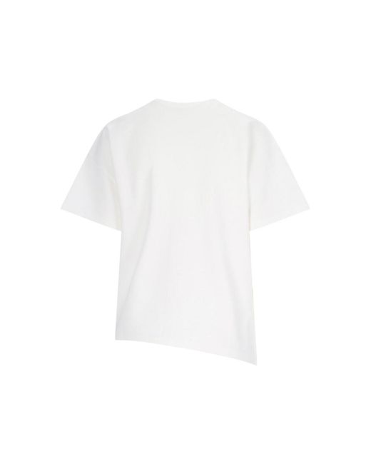 Loewe White Asymmetrical Logo T-Shirt