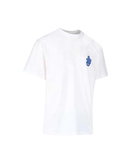 T-Shirt Girocollo Logo di J.W. Anderson in White da Uomo