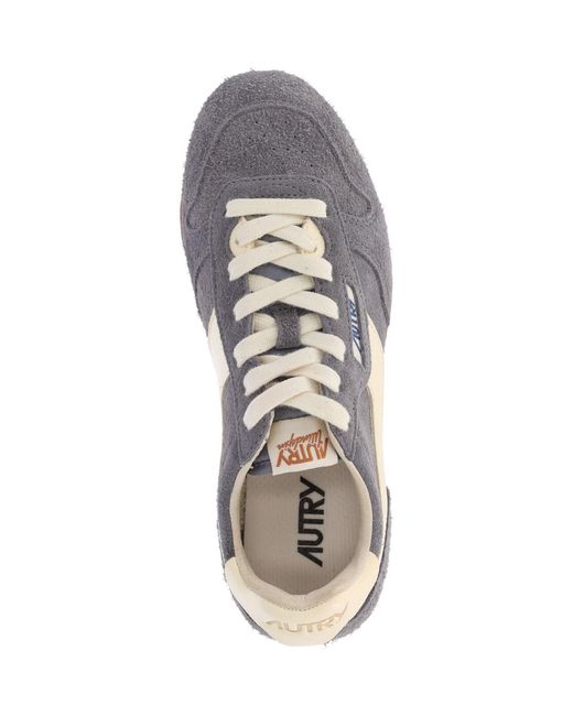 Autry White Suede & Leather Low-Top Sneakers