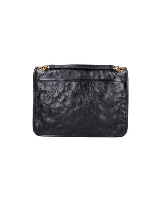Saint Laurent Black Medium Shoulder Bag "Niki"