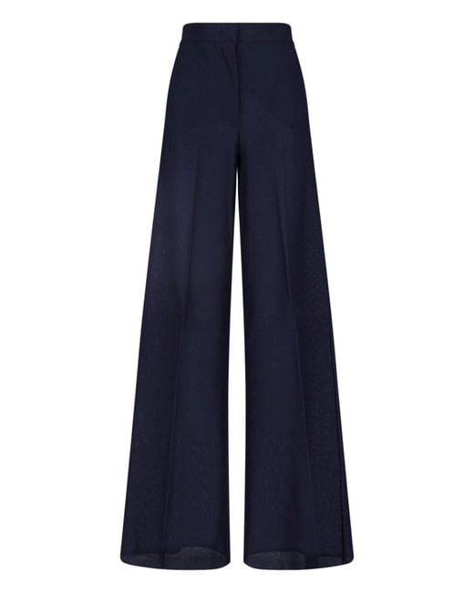 Max Mara Blue Wide Cotton Pants