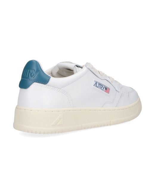 Autry White Low-Top Leather Sneakers With Perforated Detailing for men