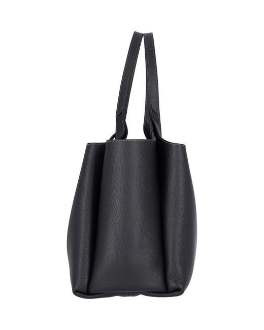 Tod's Black T Timeless Medium Leather Tote Bag