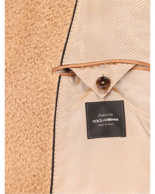 Dolce & Gabbana Natural Double-Breasted Coat for men