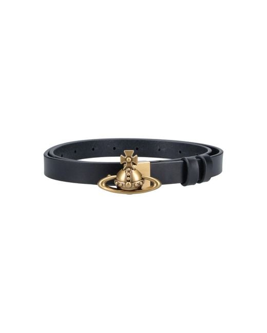Vivienne Westwood Blue Orb Calf Leather Adjustable Belt