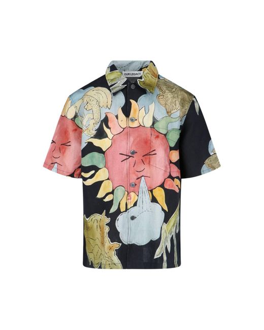 Our Legacy Gray Solar Power" Printed Shirt for men