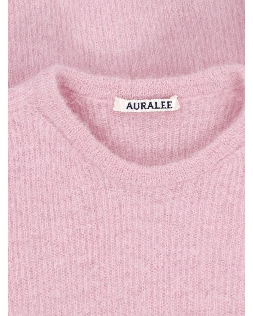 Auralee Pink Alpaca-Blend Sweater