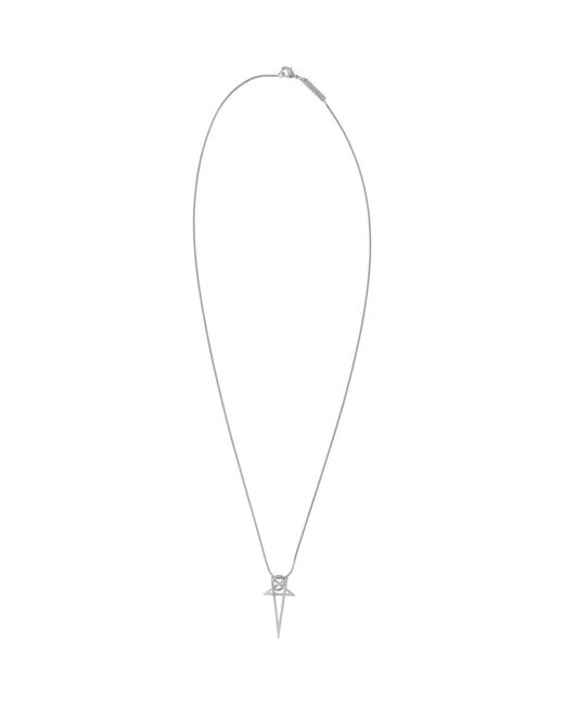Rick Owens White Necklace "Pentagram" for men