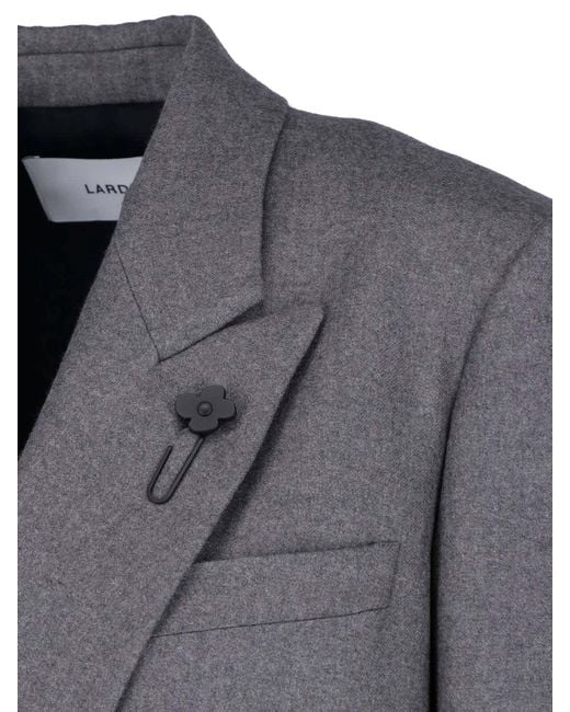 Lardini Gray Double-Breasted Cashmere Coat