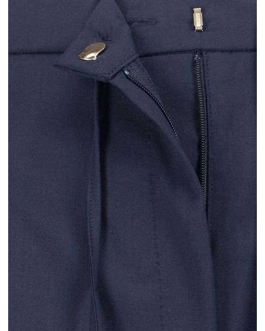 Max Mara Blue Virgin Wool Trousers