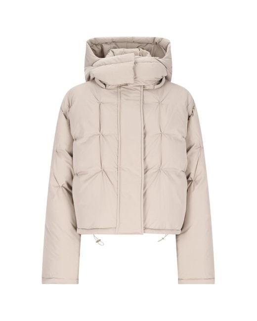 Loewe Natural Hooded Leather-trimmed Quilted Shell Down Jacket