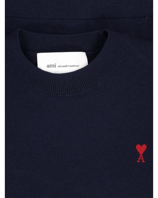 AMI Blue Sweater De Cœur" for men