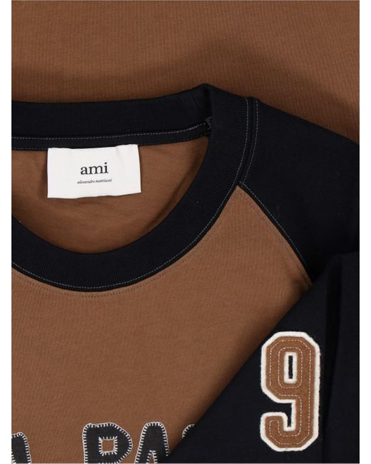 AMI Brown Logo T-Shirt for men