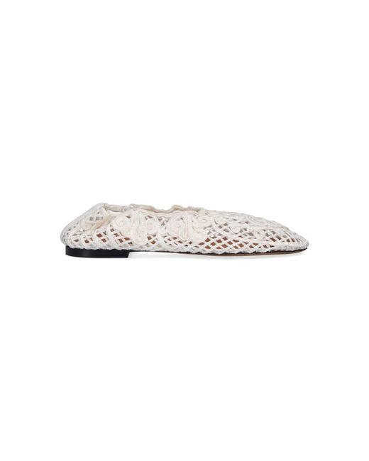Odissi White Ballet Flats "Iris"