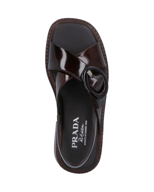Prada 'Re-Edition 1996' Sandals in Black | Lyst UK