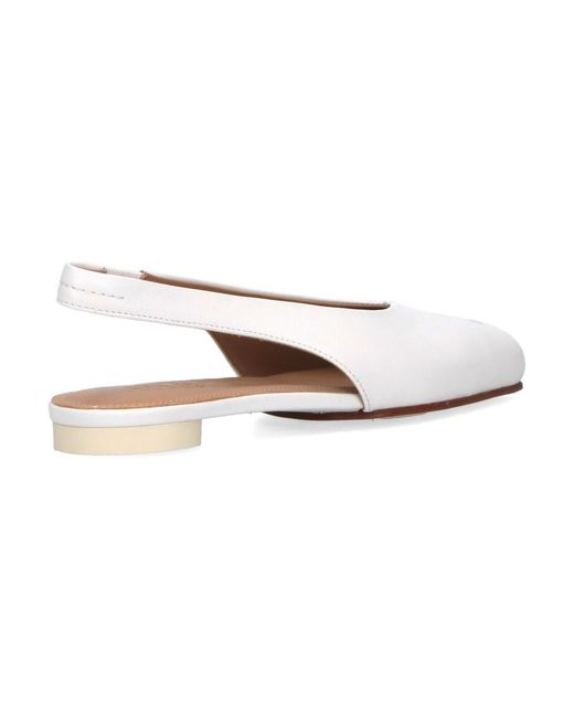 MM6 by Maison Margiela White Slingback Ballet Flats