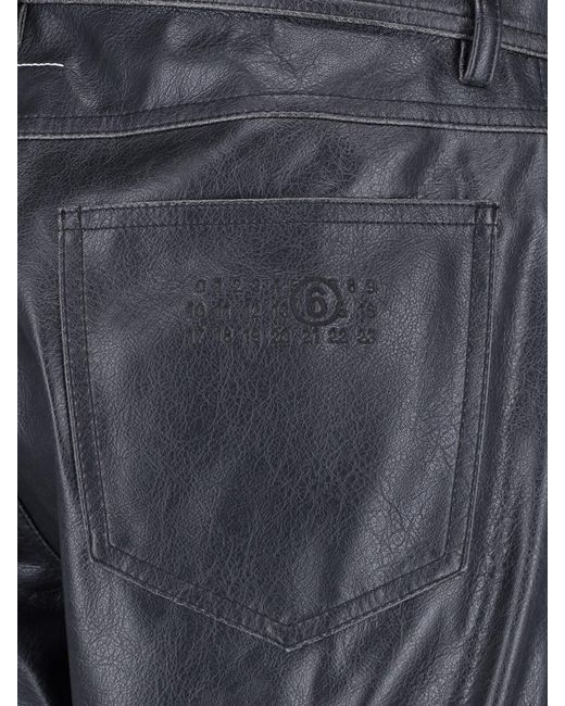 MM6 by Maison Margiela Blue Faux Leather Pants for men