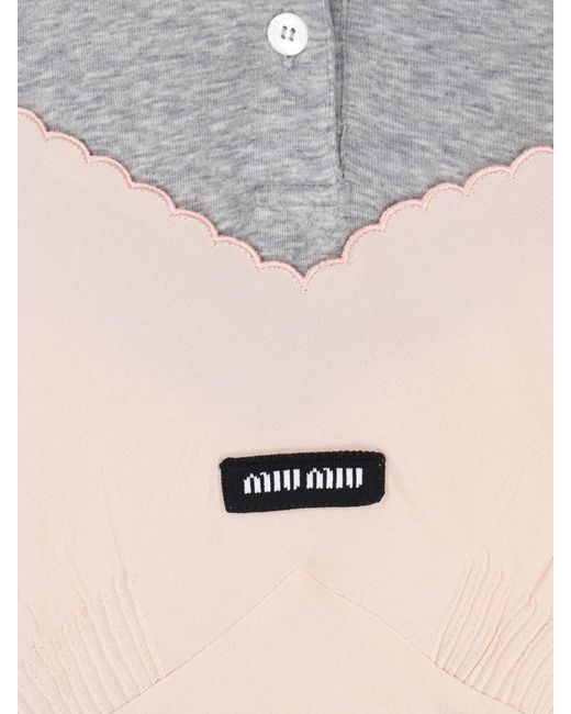 Miu Miu White Silk Crepe Top