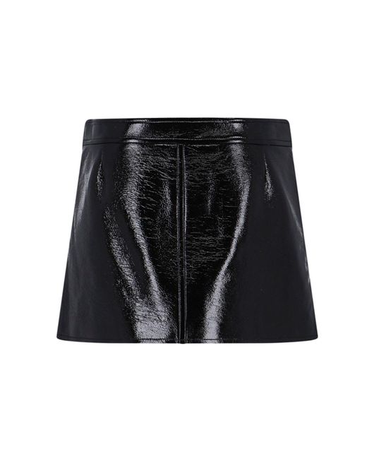 Courreges Black "buckled Zipped" Mini Skirt
