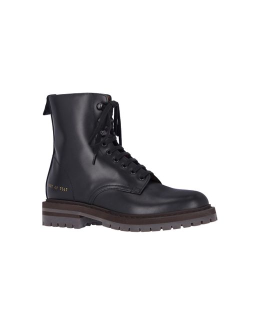 Common Projects Black Leather Derby Boots for men