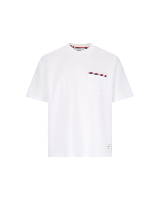 Thom Browne White Oversized T-shirt for men