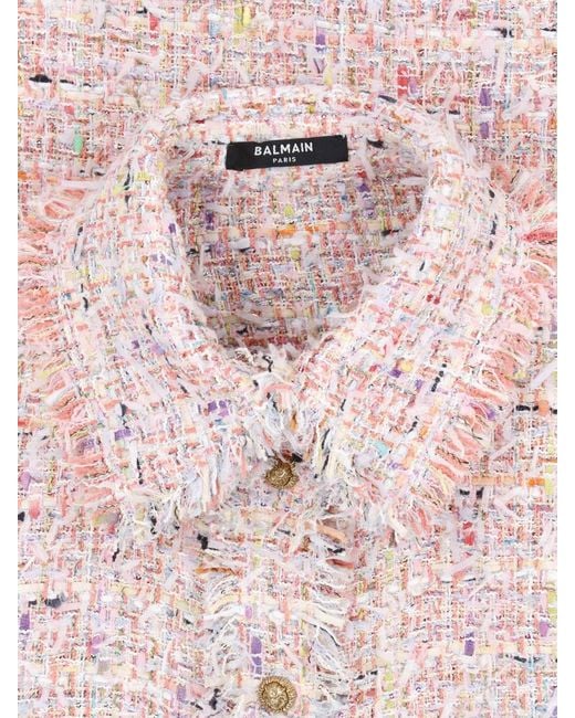 Balmain Pink Tweed Shirt