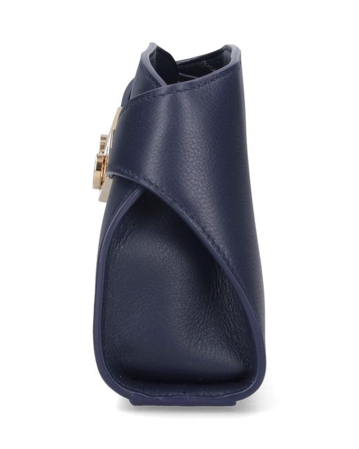 Borsa Mini Tracolla "Hug" di Ferragamo in Blue