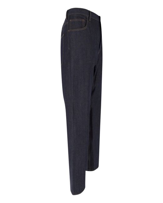 Thom Browne Blue High-Waisted Selvedge Denim Jeans With Adjustable Strap for men