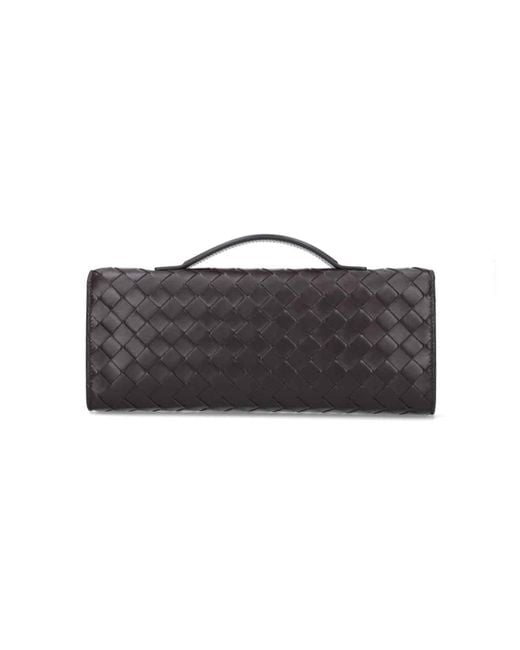 Clutch Con Manico "Andiamo" di Bottega Veneta in Black
