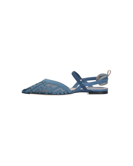 Fendi Blue Slingback Flats "Colibrì Lite"