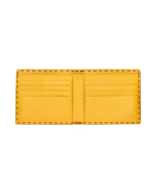 Fendi Brown Bi-Fold Wallet "Selleria" for men