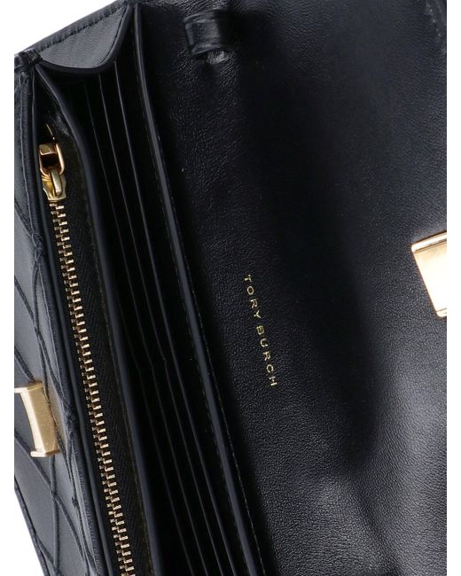 Tory Burch Black Fleming Chain Wallet