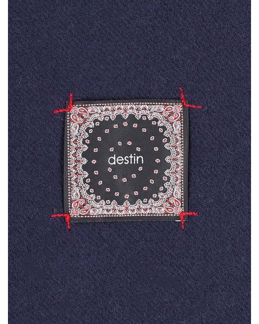 Destin Blue Fringed Scarf for men