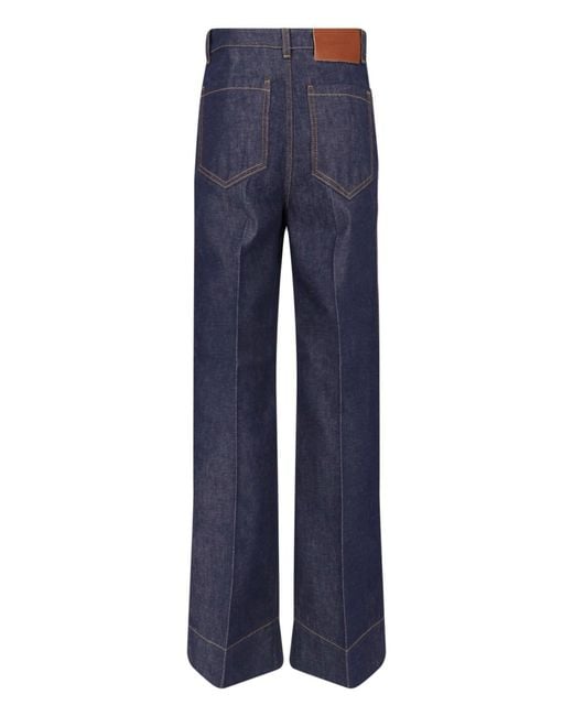 Victoria Beckham Blue Tailored 100% Cotton Denim Jeans