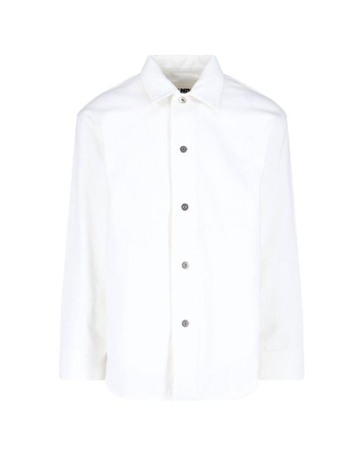 Jil Sander White Denim Shirt Jacket for men