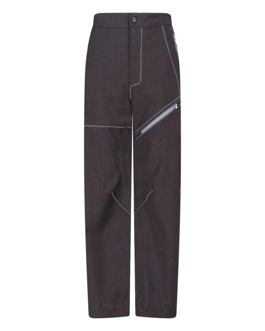 Kiko Kostadinov Brown Zip Pants "Fosco" for men