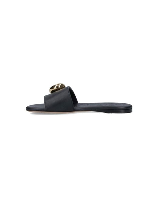 Loewe Black "Pebble" Sandals