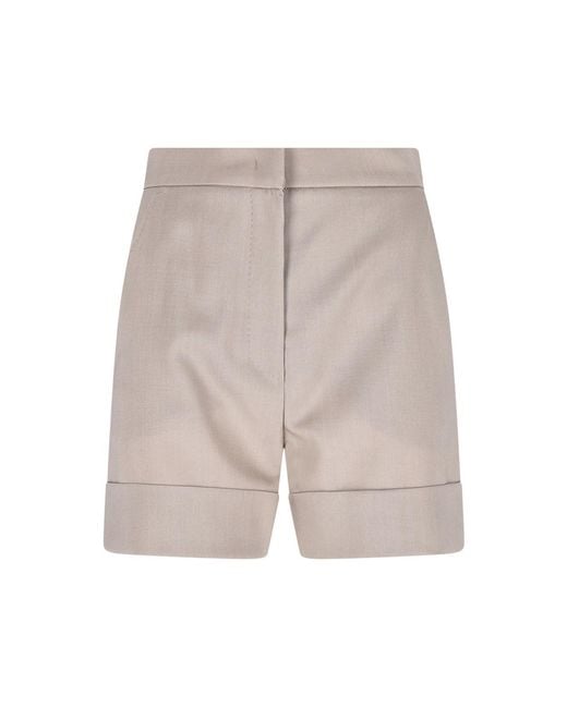 Max Mara Gray Virgin Wool Blend Shorts