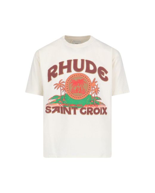 T-Shirt "Saint Groix" di Rhude in White da Uomo