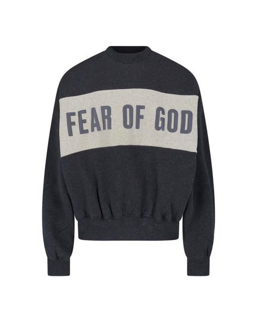 Fear Of God Black Hoodie Logo for men